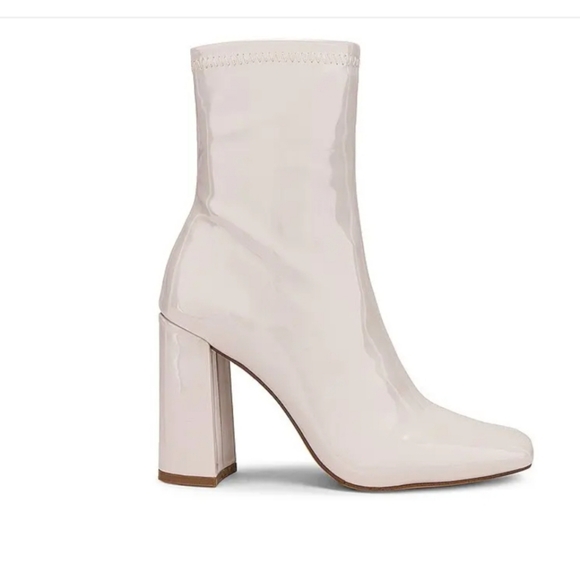Steve Madden Shoes - Steve Madden Boot Lynden Square Toe Side Zip Block Heel Ankle Boot Bone   Sz 8.5